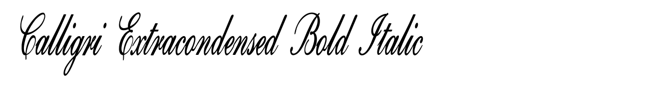 Calligri Extracondensed Bold Italic